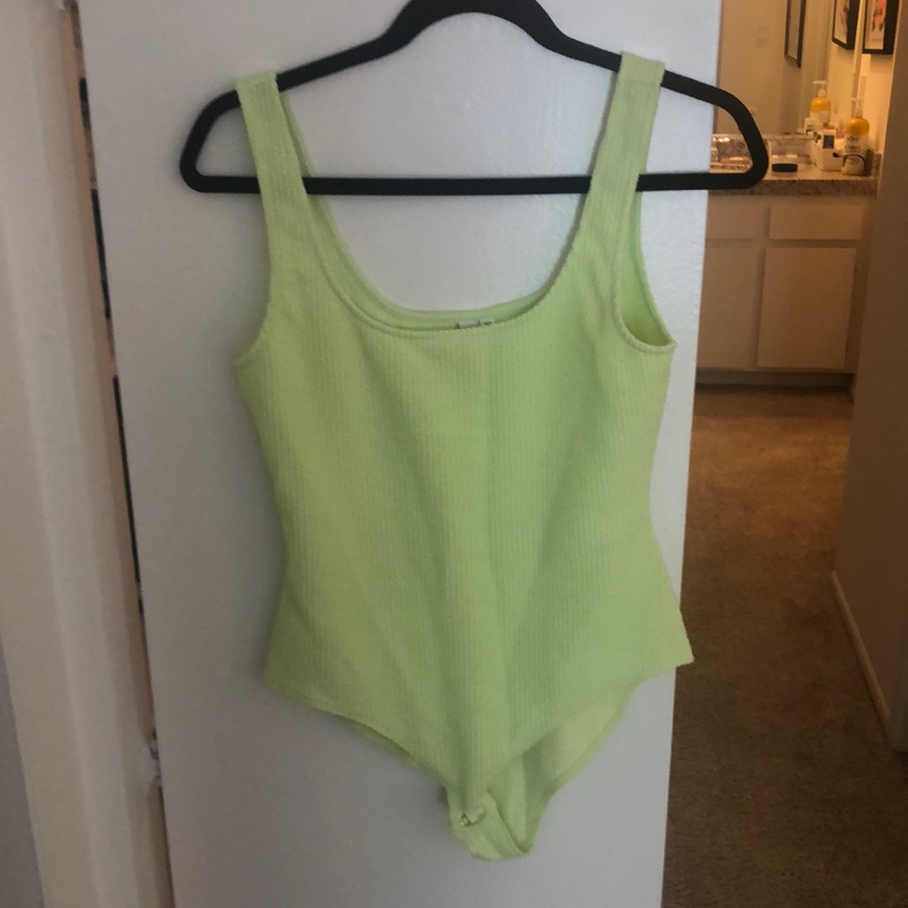 &other stories never worn citrus green body suit